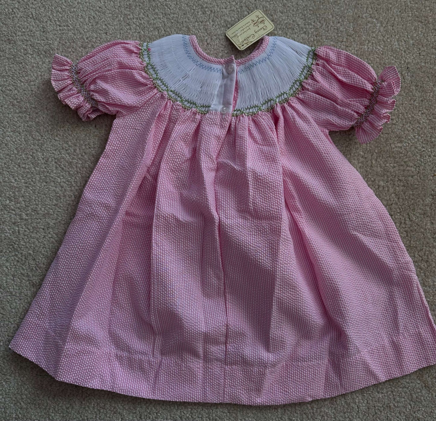 NWT Pink embroidered dress, Kids 12 Month (9-12M)