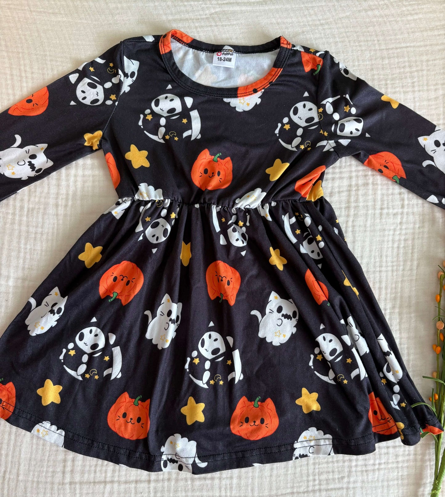 18-24 Months Baby Girl Long Sleeved Halloween Dress , Kids 24 Month (18-24M)