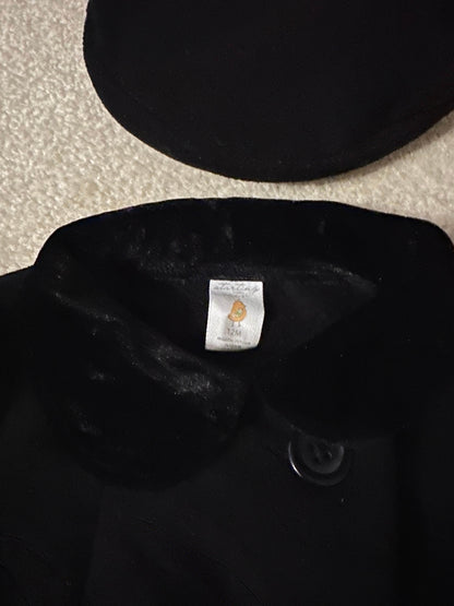 Black coat with matching beret , Kids 12 Month (9-12M)