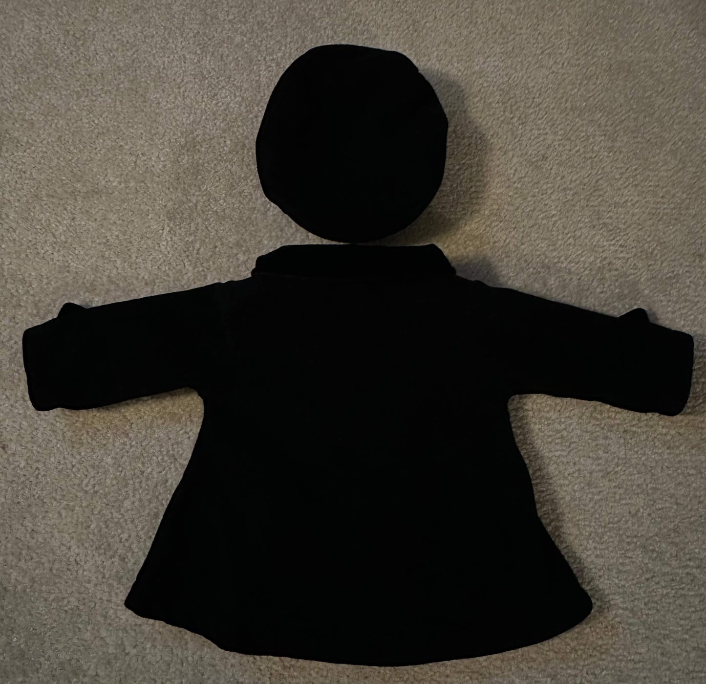 Black coat with matching beret , Kids 12 Month (9-12M)