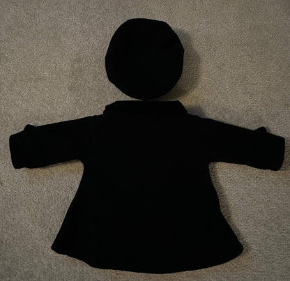 Black coat with matching beret , Kids 12 Month (9-12M)