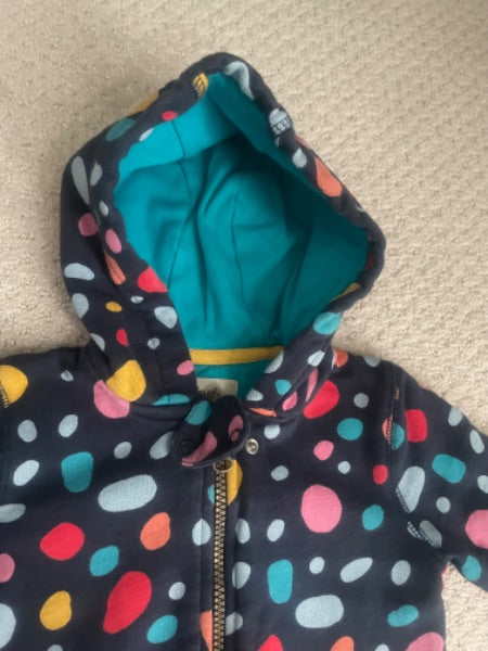 Frugi 🇬🇧 -polka dot cotton snowsuit, organic cotton, 6-12 months , Kids 9 Month (6-9M)