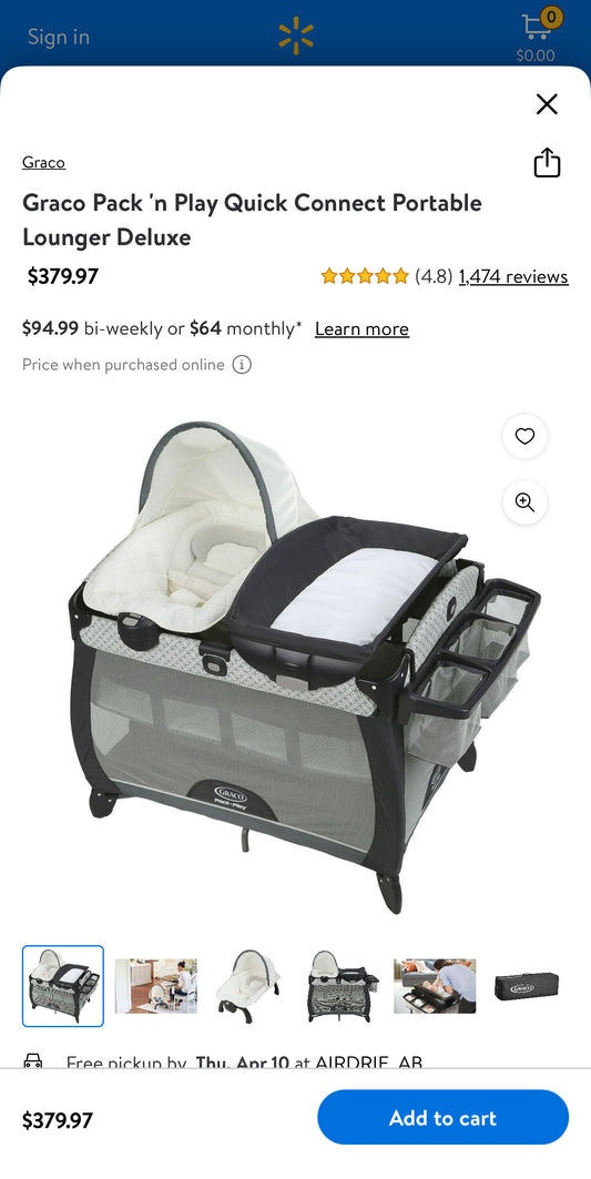 Graco Pack n’ Play Quick connect Portable Lounger Deluxe