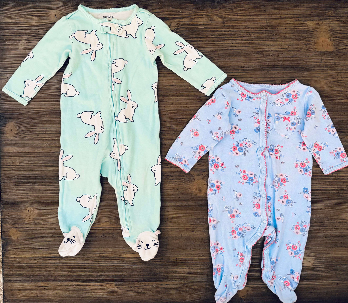 Bunny/Floral Sleepers, Kids 6 Month (3-6M)