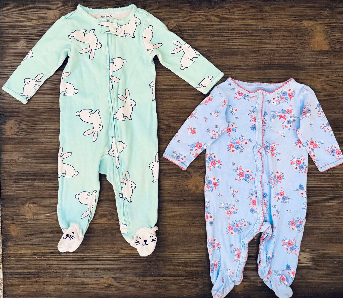 Bunny/Floral Sleepers, Kids 6 Month (3-6M)