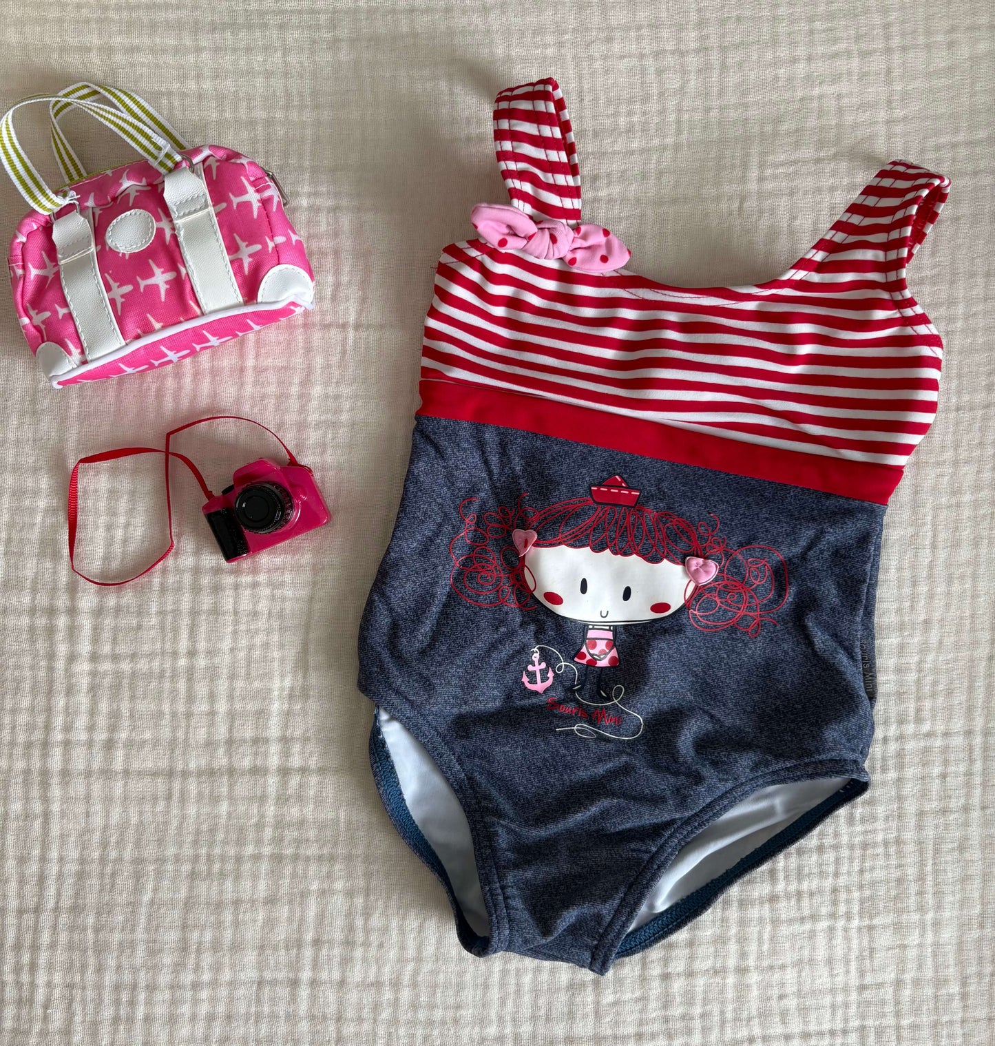 Souris Mini (French Canadian Company) Size 2 Toddler Girls One Piece Swimsuit , Kids 2T