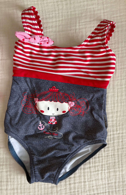 Souris Mini (French Canadian Company) Size 2 Toddler Girls One Piece Swimsuit , Kids 2T