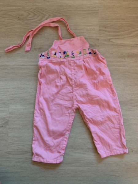 Vintage handmade overalls with embroidery, Kids 6 Month (3-6M)