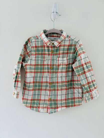 Zara Collared Plaid Button Up , Kids 24 Month (18-24M)
