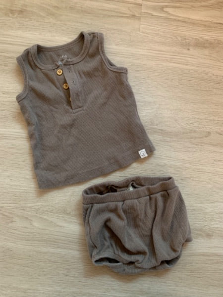 Brown summer outfit , Kids 3 Month (0-3M)