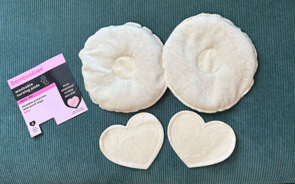 Bamboobies Soothing Nursing Breast Therapy Pillows and Washable Nursing Pads (Never Used)