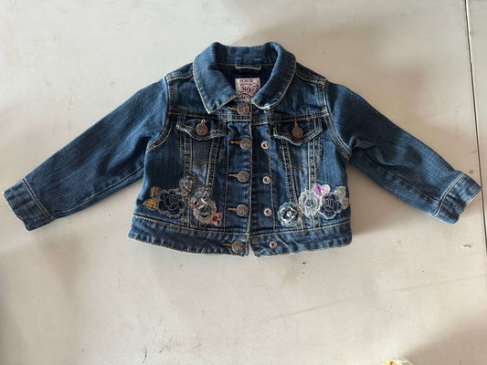 Jean jacket with flower embroidery, Kids 18 Month (12-18M)