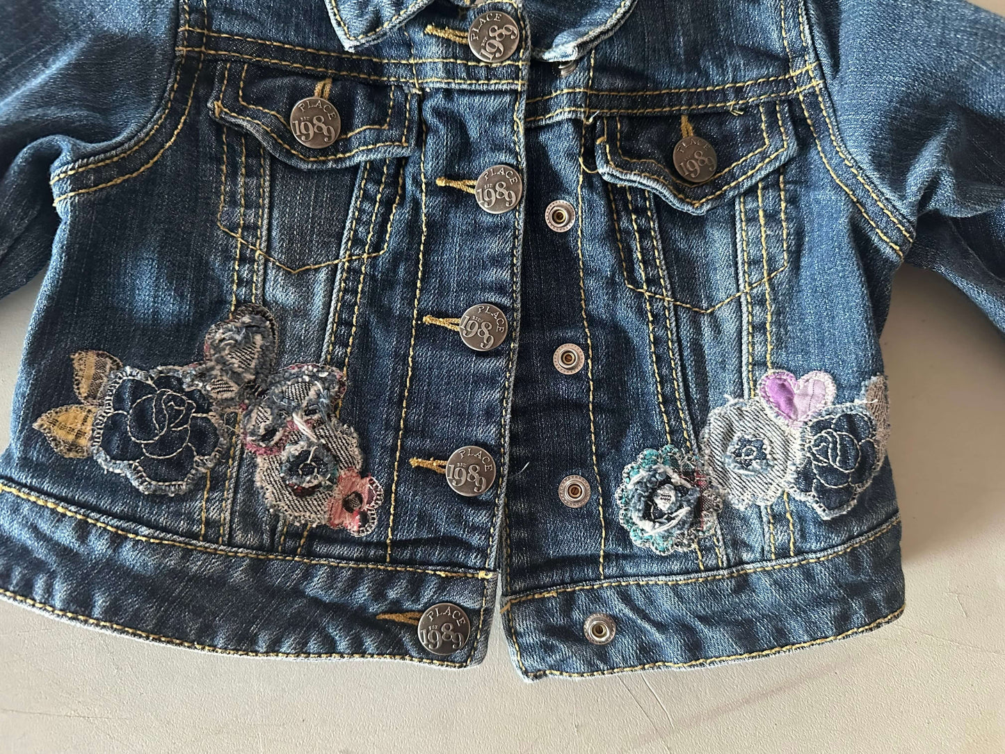 Jean jacket with flower embroidery, Kids 18 Month (12-18M)