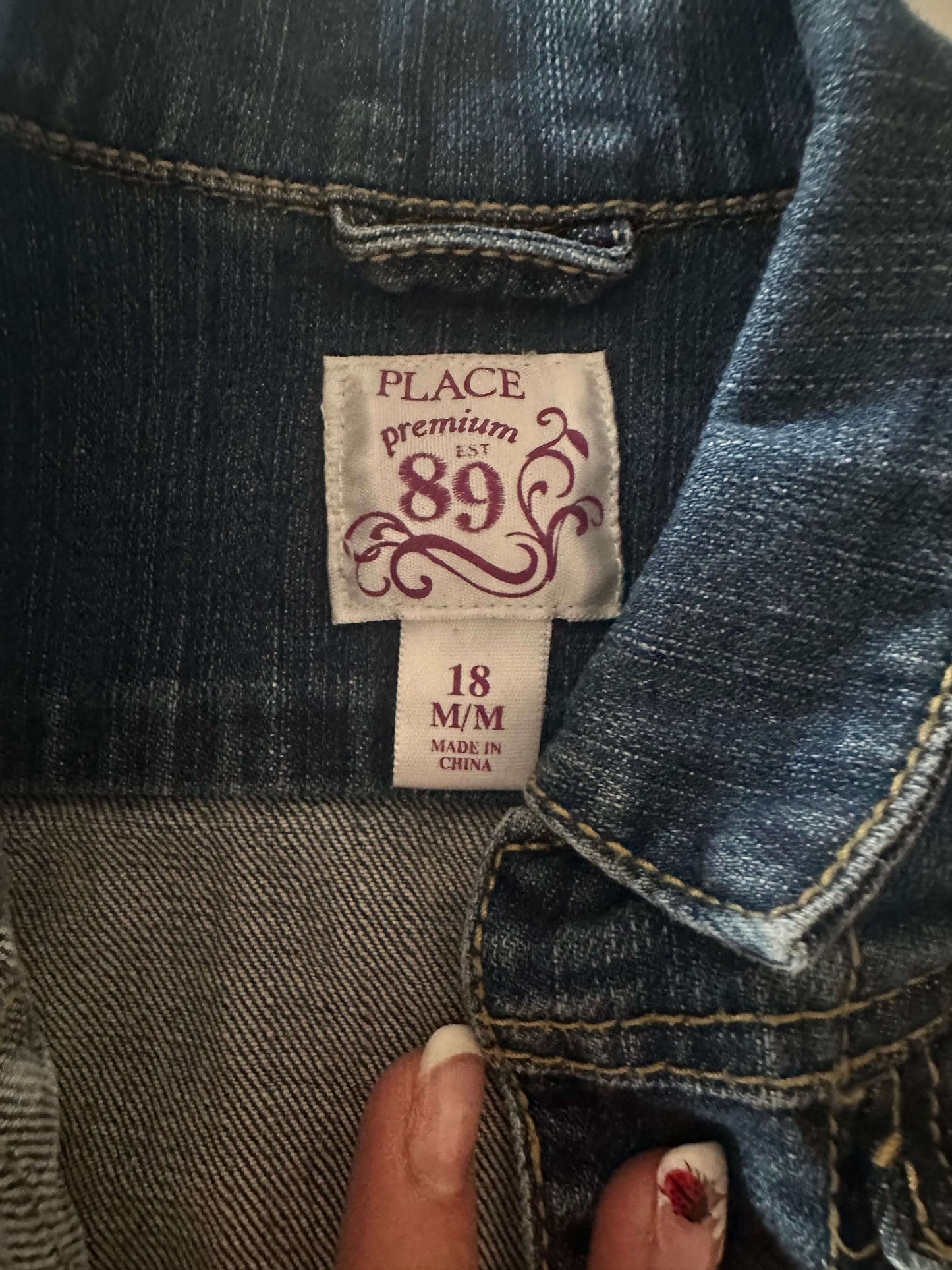 Jean jacket with flower embroidery, Kids 18 Month (12-18M)