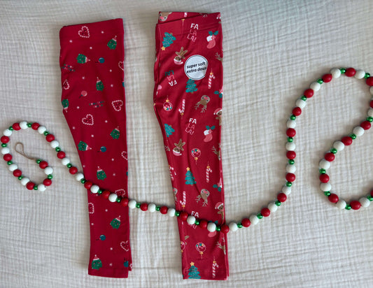 Christmas Leggings Toddler Girls 3T (2 Pairs) , Kids 3T