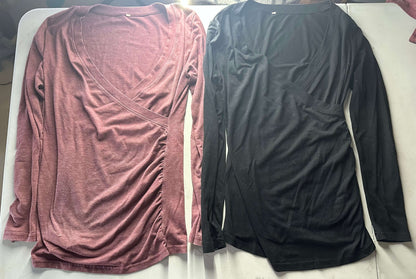 Long sleeve nursing shirts , Maternity M (8-10)