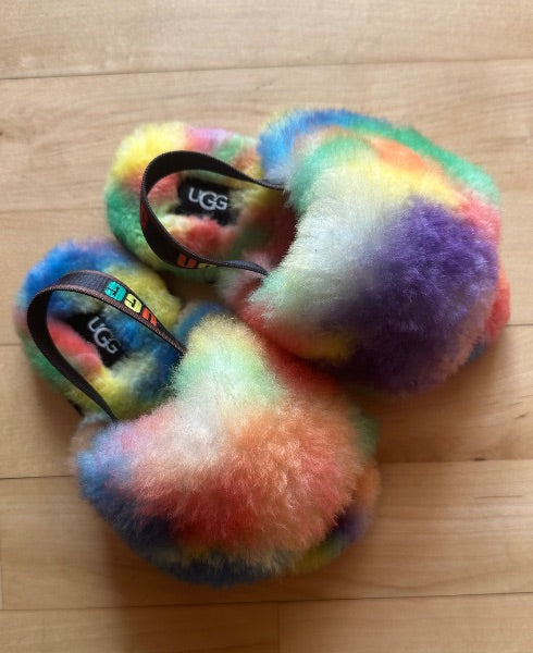 Ugh Fluffy Rainbow Slippers, Shoes 9 (Toddler:2-4yr)