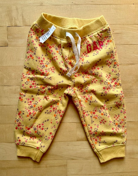 Gap Yellow Floral Sweatpants, Kids 18 Month (12-18M)