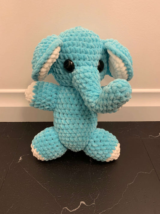 Knitted Elephant with Bendable Nose