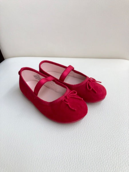 H&M Girls size 6T dark red dressy flats, like new