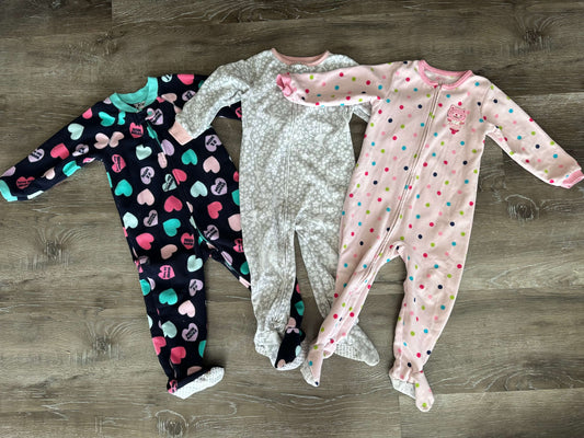 3 Fleece Pajamas, Carter’s and Children’s Place, 2T, Kids 2T