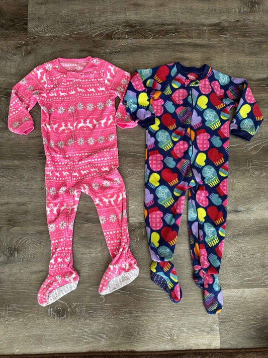 2 Fleece Pajamas, 3T, VGUC, Kids 3T