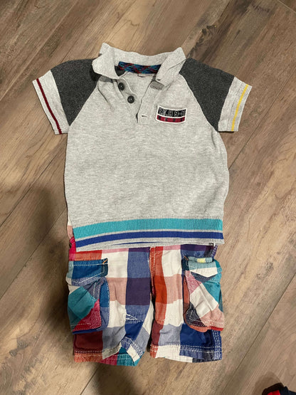 Short set with collared top size 12-18month, Kids 18 Month (12-18M)