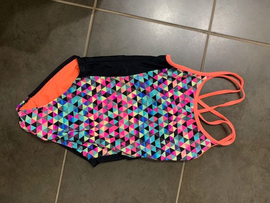 One piece Multi-colored swimsuit. Size L/G 10-12. George.