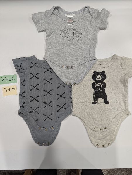 3pc Onesies 3-6m, Kids 6 Month (3-6M)
