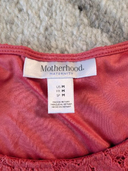 Motherhood Pink Lace Shirt, Medium, Maternity M (8-10)