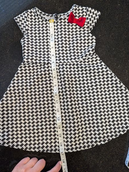 George Houndstooth Dress with Red Bow - 12-18M, Kids 18 Month (12-18M)