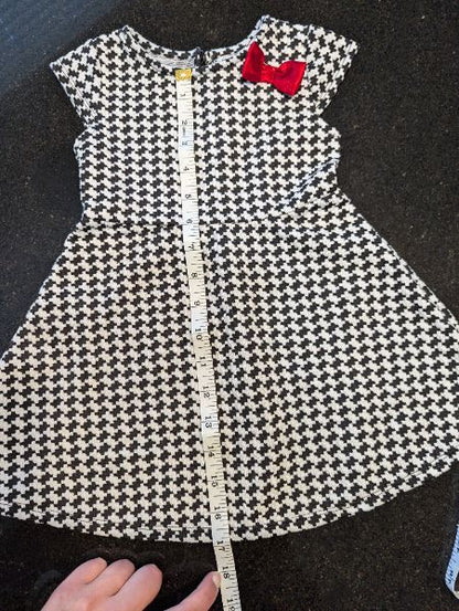 George Houndstooth Dress with Red Bow - 12-18M, Kids 18 Month (12-18M)