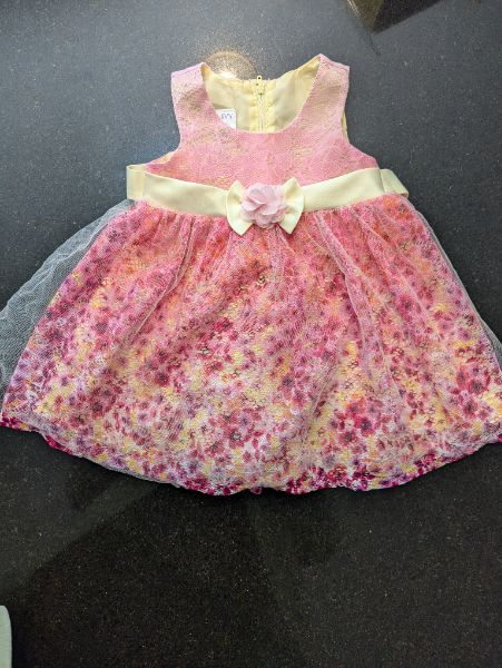Iris and Ivy Pink Lacy Floral Dress - 18M, Kids 18 Month (12-18M)