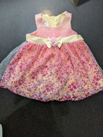 Iris and Ivy Pink Lacy Floral Dress - 18M, Kids 18 Month (12-18M)