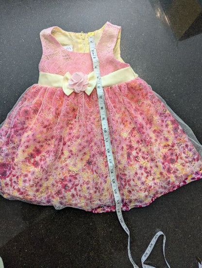 Iris and Ivy Pink Lacy Floral Dress - 18M, Kids 18 Month (12-18M)