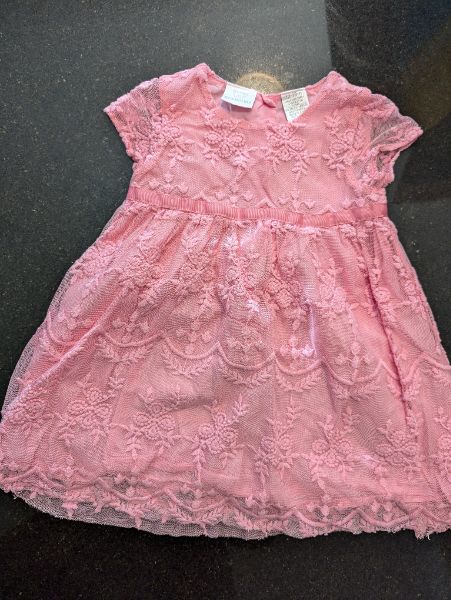 Koala Kids Pink Lace Summer Dress - 12-18M, Kids 18 Month (12-18M)