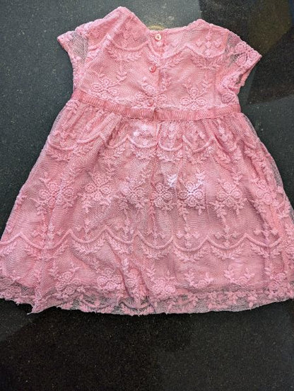 Koala Kids Pink Lace Summer Dress - 12-18M, Kids 18 Month (12-18M)