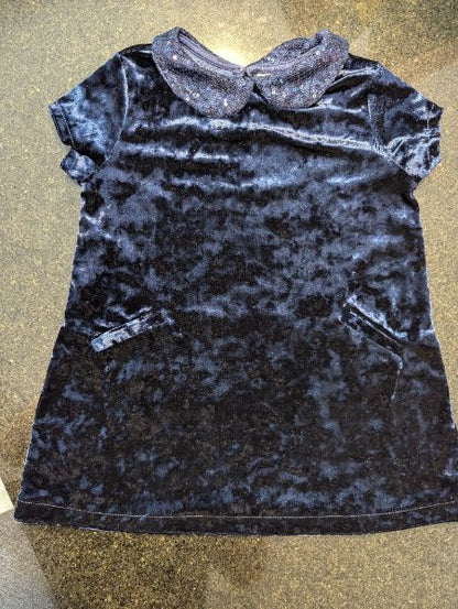 H&M Blue Crushed Velvet Dress - 18-24M, Kids 24 Month (18-24M)