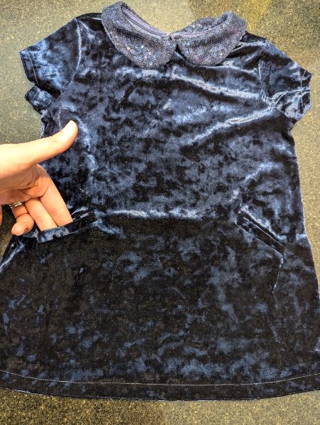 H&M Blue Crushed Velvet Dress - 18-24M, Kids 24 Month (18-24M)