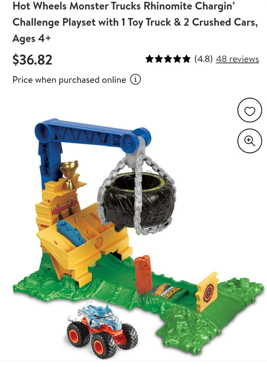 Hot Wheels Monster Trucks Rhinomite Playset MSRP $36