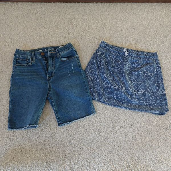 Jean Shorts and Skort, Kids 12 & 14 (large)