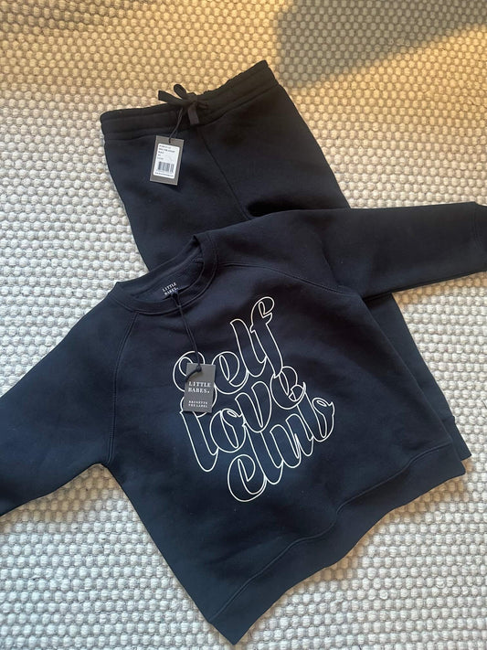 Brunette the Label 2 piece Kids Joggers and Self Love Club Big Sister Crew Size 4/5 NWT, Kids 4/4T
