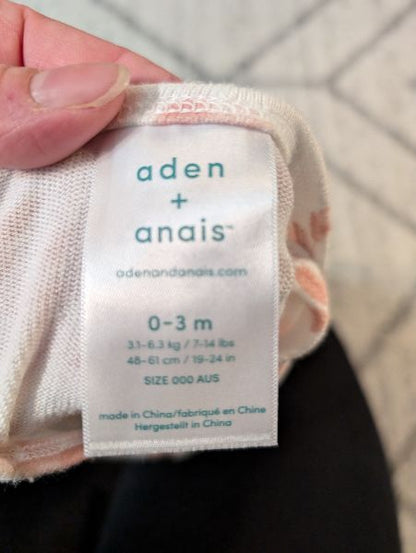 Aden & Anais Sleep Gown & Hat, 0-3M, Pink Roses, Kids 3 Month (0-3M)