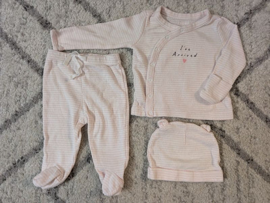 Baby Gap, "I've Arrived" 3 Piece Set, Pink, 0-3M, Kids 3 Month (0-3M)