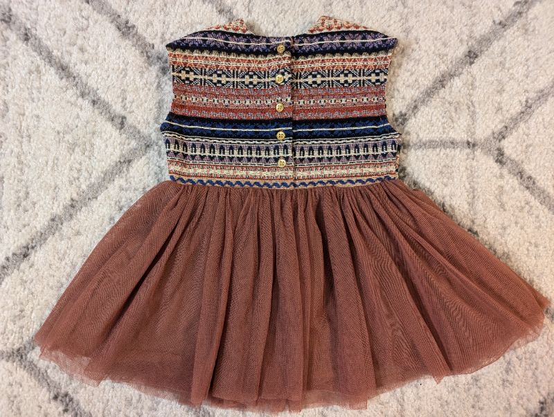 Small Rags, Tulle and Woven Fabric Dress, 3M, Kids 3 Month (0-3M)