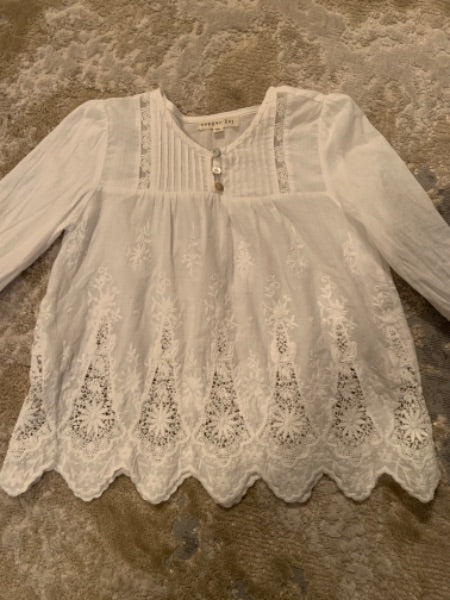 Copper key size 5  eyelet white 3/4 sleeve shirt, Kids 5/5T