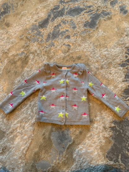 Gymboree size 18-24m grey sweater with stars , Kids 24 Month (18-24M)