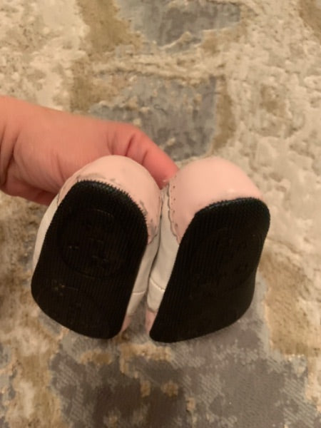 Robeez size 9-12m  pink and white slip on, Shoes 3 (Baby: 0-12 mth)