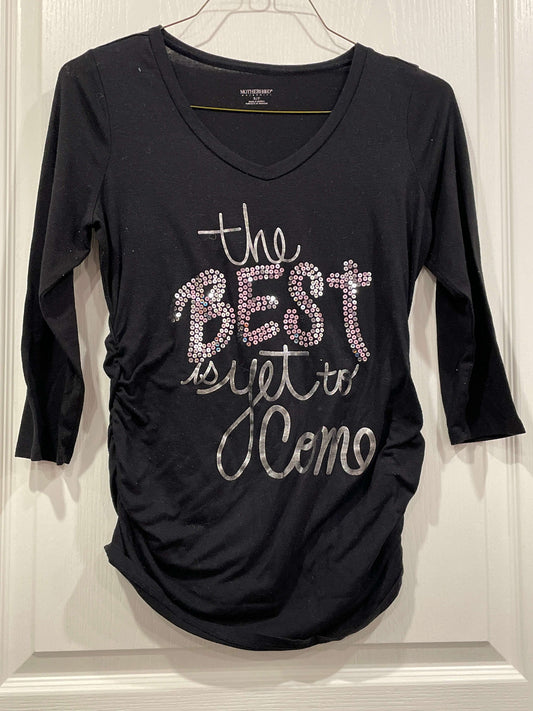 VGUC, Black Maternity Top, 3/4 length sleeves, size Small, Maternity S (4-6)