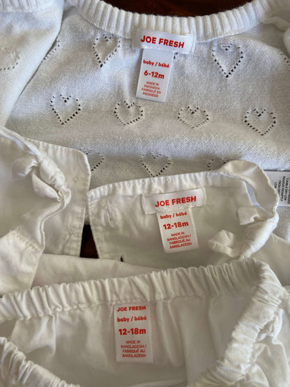White dress, sweater and bloomers, Kids 18 Month (12-18M)